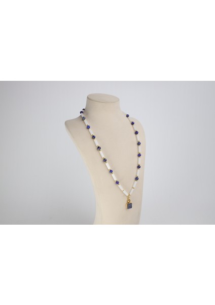 Lapis Lazuli - Kuvars Doğal Taş ve 925 Gümüş Kolye Ucu, Kolye / Bileklik , Takı Seti , Takı fırsatları
