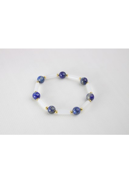 Lapis Lazuli - Kuvars Doğal Taş ve 925 Gümüş Kolye Ucu, Kolye / Bileklik , Takı Seti , Takı