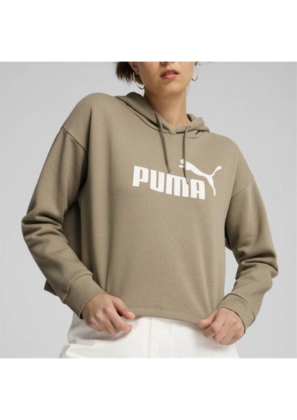 Ess Cropped Logo Hoodie Oak Branch Kadın Spor Sweatshirt - 586869 67