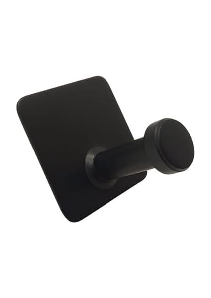 Yapışkanlı Havlu Bornoz Banyo Askılık Mantar Tekli Mat Siyah 4 Lü Paket