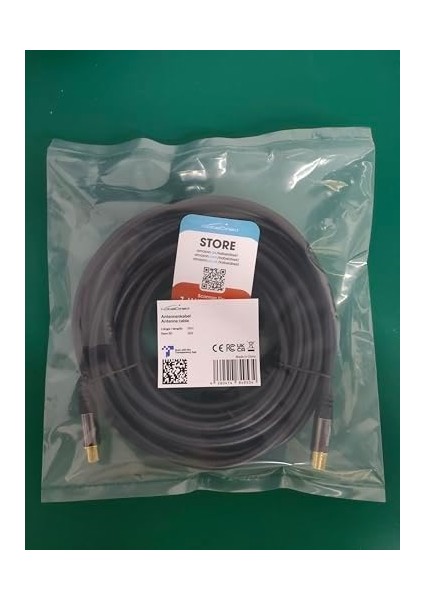- 4K Anten Kablosu, Koaksiyel Kablolar - 10M - Dijital ve Analog Tv Için Tv Kablosu, Metal Konnektörler - 0,5-20M Arasında Mevcut (Fişten Dişi Uca, Dvb-C/dvb-T/dvb-S Için, Siyah)