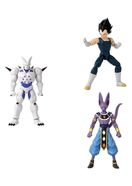 Super Yi-Shinron - Bandaı, Vegeta - Bandaı, Beerus - 16 cm Dragon Ball Dragon Yıldızları Poz Verilebilir Figürleri