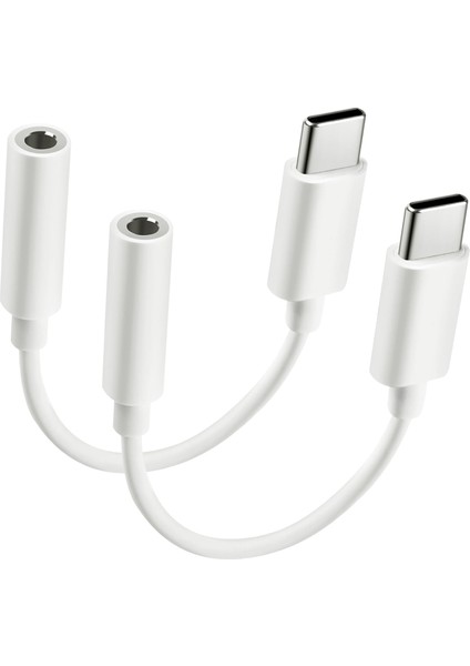 USB Tip C - 3,5 mm Dişi Kulaklık Jak Adaptörü, 2'li Paket USB C - Aux Ses Dongle Kablo Kablosu iPhone 16/15 Plus/pro/pro Max, iPad Pro, Pixel MacBook Galaxy S24/S23/S22 Ultra ile Uyumlu