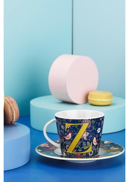 Porselen Toledo 2 Parça Tek Kişilik Çay Takımı, Z, Kobalt