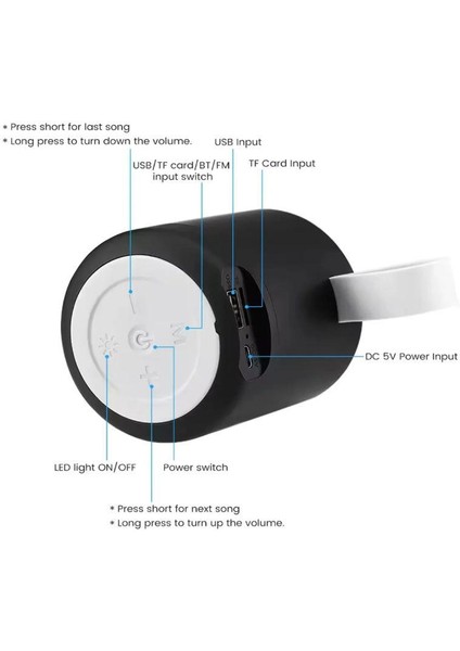 SH-313 Işıklı Taşınabilir Şarjlı Bluetooth Hoparlör - Siyah fırsatları