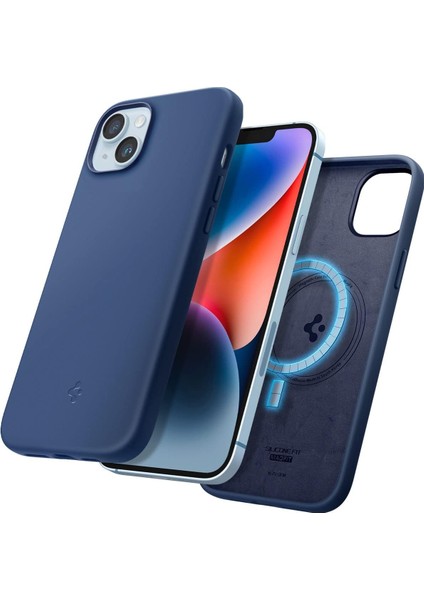 iPhone 14 Plus Kılıf Silicone Fit (Silikon) Magfit Magsafe Özellikli Navy Blue - ACS04921