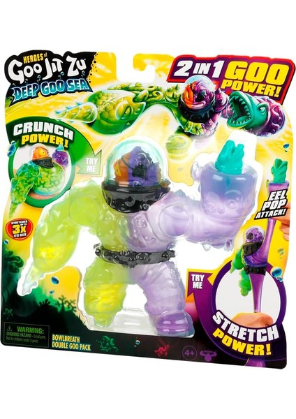 Of Goo Jit Zu Bandai Bowlbreath Aksiyon Figürü Ikili Paket Deep Goo Sea CO42686, Çok Renkli - Esnek ve Şaşırtıcı Kahramanlar Goo Jıt Zu!