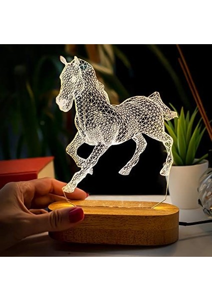 Tasarımlı 3 Boyutlu Optik Illüzyon Gece Lambası USB Bağlantılı Sarı Işık fiyatları