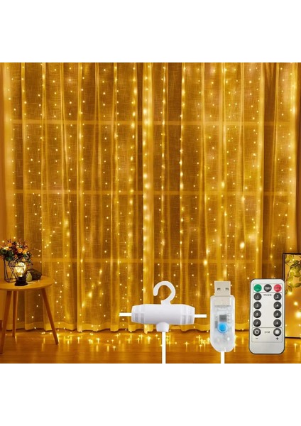 Perde LED 3x3 Kumandalı Anımasyonlu