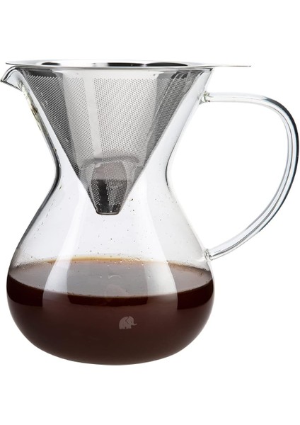 Glory Cam Kahve Demleme Çelik Süzgeçli 850 Ml, Tek Ebat, Çok Renkli