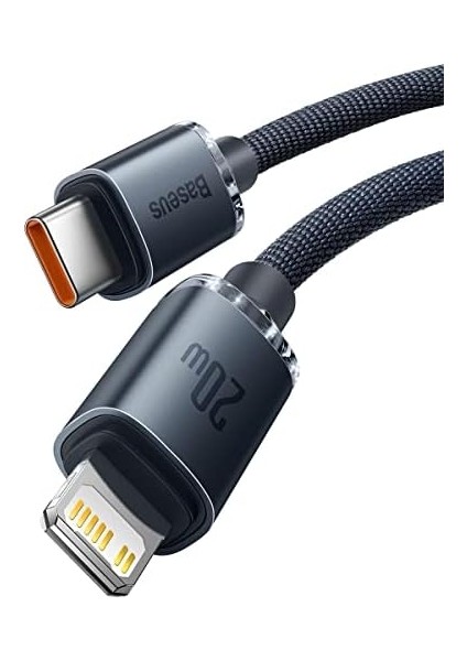 Crystal Shine 20W 120 cm Type-C To Lightning Şarj Kablosu Siyah modelleri