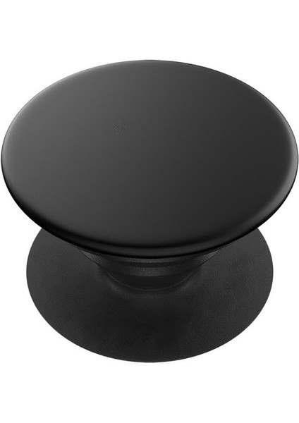 Teleskop Soket Standlı Desensiz Sade Telefon Arkası Parmak Tutucu Siyah Mat