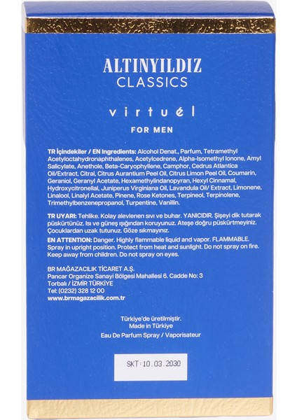 ALTINYILDIZ CLASSICS Erkek AC Virtuel EDP Parfüm (100 ML)