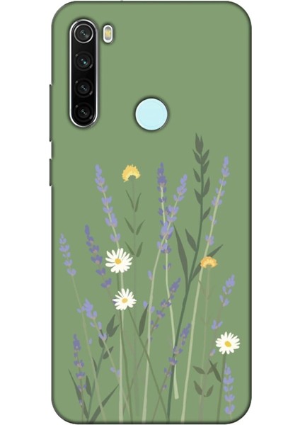 Redmi Note 8 ile Uyumlu Yeşil Lavanta Telefon Kılıfı