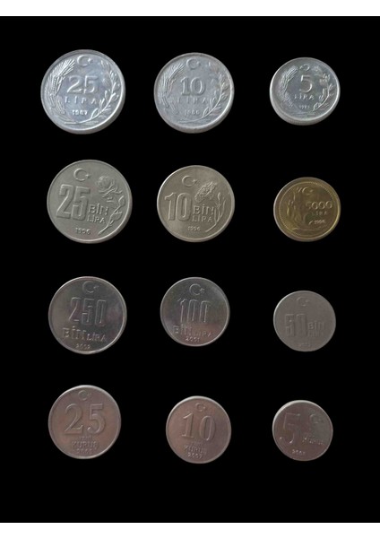 Koleksiyon Madeni Para Koleksiyonu Başlangıç Seti Nostalji Para Seti Hobi Hediye Antika Darpane