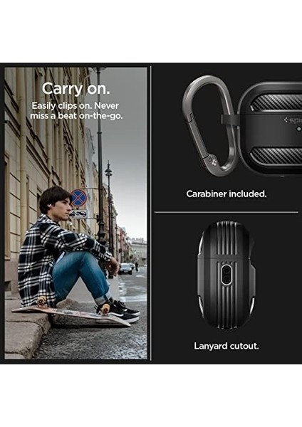 Airpods Pro (2.nesil) Kılıf Rugged Armor Matte Black - ACS05482 fiyatları