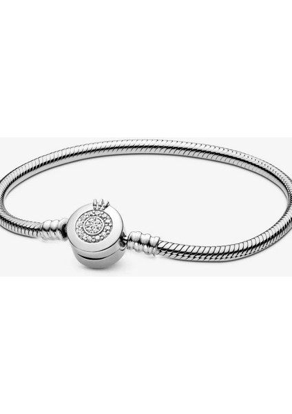 Taç Figürlü Gümüş Bileklik Charm Taşıyıcı modelleri