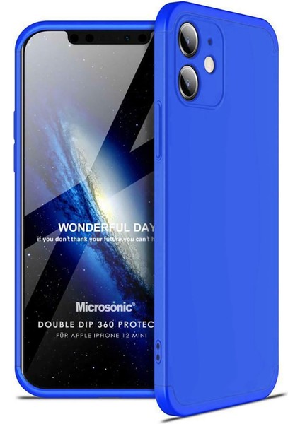 iPhone 12 Mini Için Kılıf Double Dip 360 Protective Mavi [iphone 12 Mini ile Uyumlu Kılıf - Mavi]