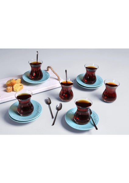 Suzanne Seasons Turkuaz 6 Kişilik Çay Takımı
