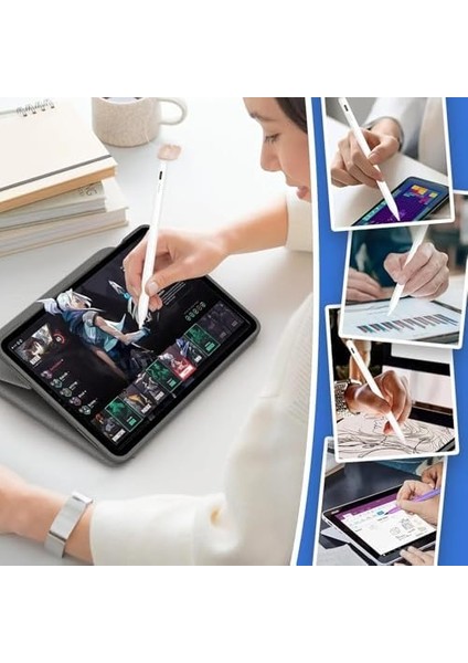 Tüm Cihazlara Uyumlu Tablet ve Telefon Için Çizim & Yazı Kalemi - Tabletler Için Dokunmatik Stylus Kalem - Eğim Özelliği - Geçikme Yok 2 Adet Yedek Uç ve Özel Taşıma Kutusu Ile Birlikte modelleri
