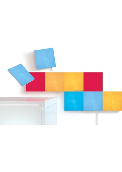 Canvas Starter Kit, 9 LED Rgbw Akıllı Işık Oranı - Modüler Wlan LED Paneller, 16 Milyon Renkli Duvar Lambası Iç, Müzik ve Ekran Senkronizasyonu, Alexa Google , Dekorasyon ve Oyun ile