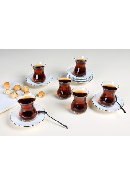 Maria Platin 12 Parça 6 Kişilik Çay Takımı