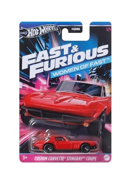 Wheels Auto Custom Corvette Stinggrey Coupe - Fast And Frious Kadınlar - Model Döküm Ölçeği 1:64 - Uzunluk 7 Cm, HRW40 modelleri