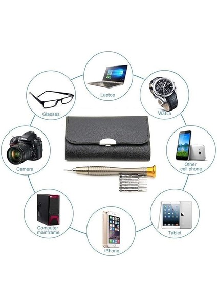 25 Parça Hassas Tornavida Seti, Deri Çantalı, Krom-Vanadyum Çelik, Pc/laptop/telefon/gözlük Tamir Seti, Torx/düz/yıldız Uçlu fırsatları