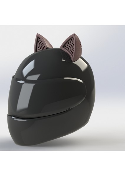 Motosiklet Kaskı Için Dekoratif Kedi Kask Aksesuarı – Siyah