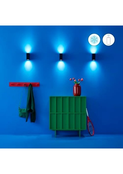 Yukarı ve Aşağı Tavan Lambası Ayarlanabilir Beyaz ve Renkli, Kısılabilir, 16 Milyon Renk, Wi-Fi Üzerinden Uygulama/ses ile Akıllı Kontrol, Siyah fiyatları