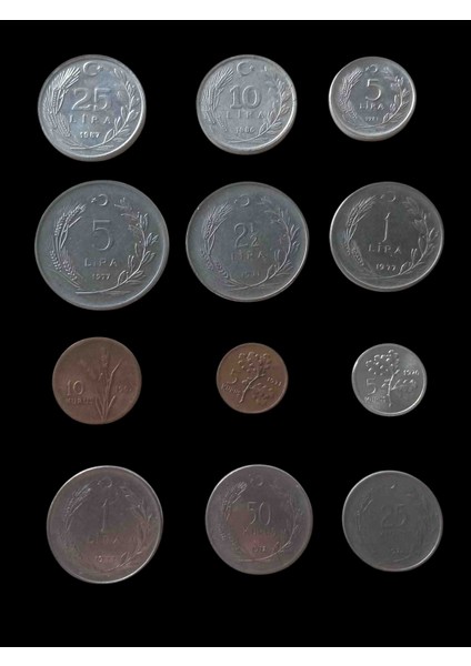 Koleksiyon Madeni Para Koleksiyonu Başlangıç Seti Nostalji Para Seti Hobi Hediye Antika Darpane