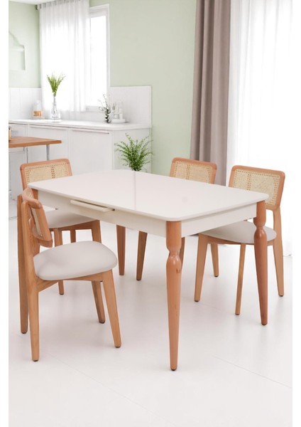 Eliz Zion Lak Panel Mutfak Masa Sandalye Takımı 80X130CM