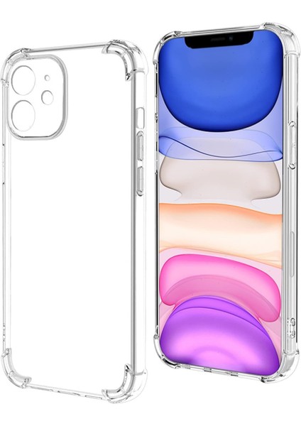 Iletişim Kzy Iletişim iPhone 11 ile Uyumlu ile Uyumlu Kapak Kamera Korumalı Şeffaf Airbag Antishock Silikon Kılıf Şeffaf