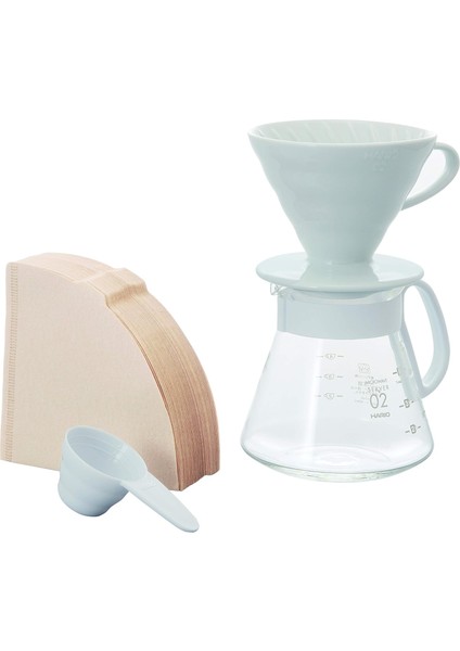 V60 02 Seramik Kahve Demleme Seti 'beyaz'