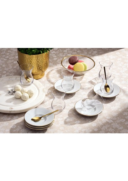 Peride Altın Yaldız 6 Kişilik Çay Takımı