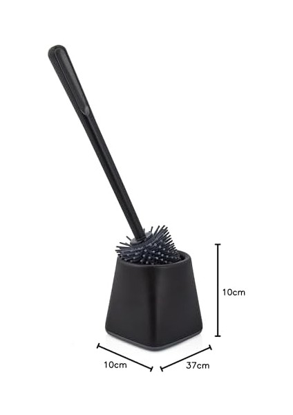 Home Silikon Wc Tuvalet Banyo Fırçası Klozet Fırçası Siyah Kare fiyatları