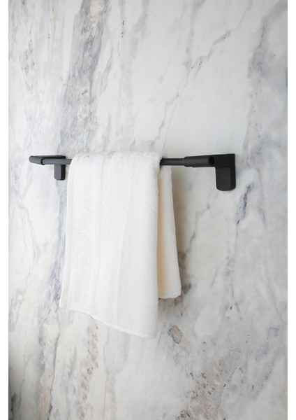 Banyo F1 Model Paslanmaz Siyah Uzun Havluluk, Havlu Askısı 40 cm 5 Yıl Garanti