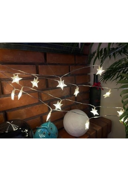 3 Metre LED Işıklı 20'li Yıldız Işık Zinciri Dekoratif Pilli Aydınlatma Ev Dekorasyonu Süsleme Salon Oda Merdiven Balkon Süslemeleri Için Yılbaşı Eğlence Doğum Günlerine Özel Aydınlatma fiyatları