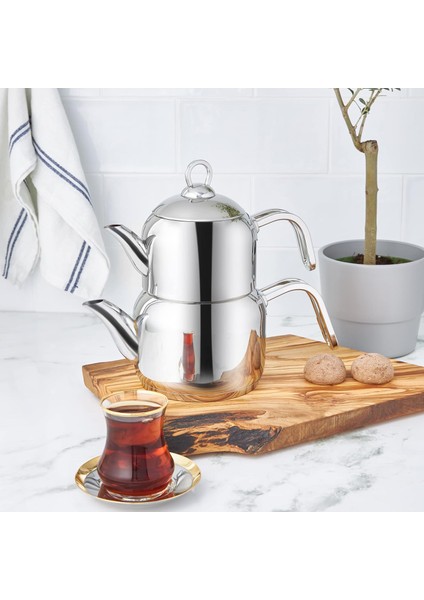 Manes Indüksiyon Tabanlı Mini Çaydanlık Takımı Metal