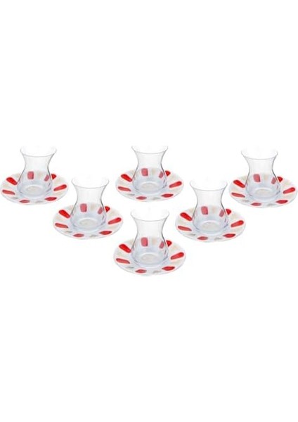 Kırmızı Yaldız Tutku 12 Parça 6 Kişilik Çay Takımı fiyatları