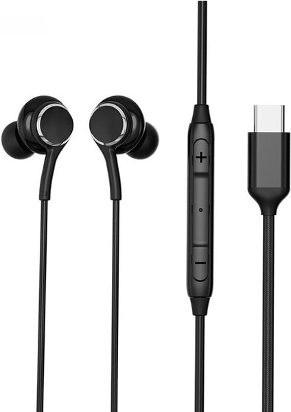 Type C Kulakiçi Mikrofonlu Kulaklik - Siyah - AZ-E05