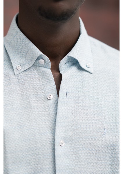 Slimfit Hasır Dokuma Yaka Düğmeli Slimfit Gömlek indirimleri