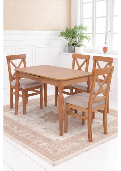 Eliz Alaçatı Lak Panel Açılır Mutfak Masa Takımı 70X110CM