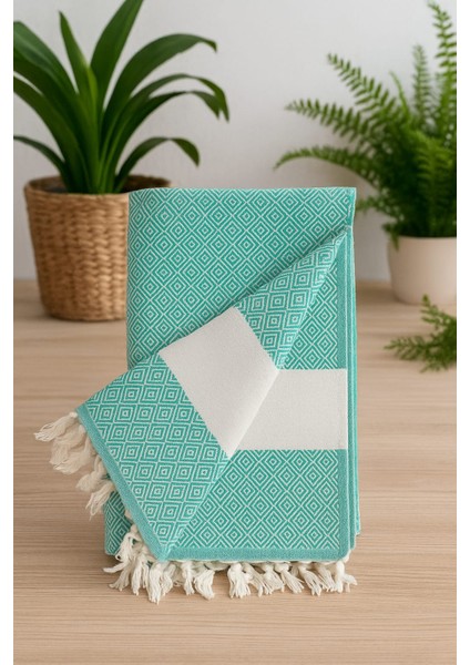 Bohem Tarz Unisex Renkli Elmas Peştemal Havlu – %100 Pamuklu, Ince, Hafif ve Emici