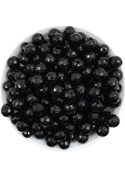 Siyah Çanta Yapım Boncuğu 8 mm 100 gr (400 Adet)