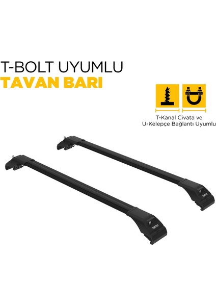Volkswagen Teramont Turtle Ara Atkı Taşıyıcı Bar 2018-2025 Arası Uyumlu - Turtle Tourmaline V2 Siyah modelleri
