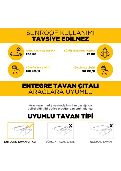 Toyota Yaris (XP210) Turtle Ara Atkı Taşıyıcı Bar 2020-2025 Arası Uyumlu - Turtle Tourmaline V2 Siyah fırsatları
