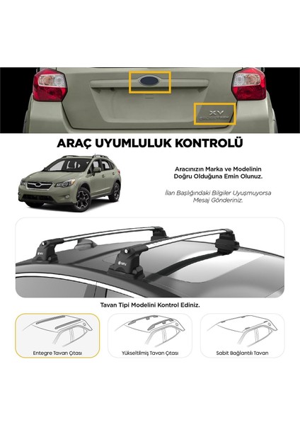 Ford Kuga (C520) Turtle Ara Atkı Taşıyıcı Bar 2013-2019 Arası Uyumlu - Turtle Air3 Gri fiyatları