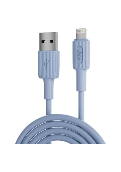 12W 2.4A Usb-A To Lightning iPhone iPad Silikon Hızlı Şarj ve Data Kablosu Mavi 1 Metre modelleri