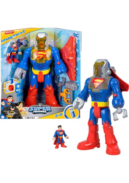 Imaginext Dc Super Friends™ Superman™ Insider ve Exo Kostümü Imaginext Dc Super Friends Superman Insider ve Exo Kostümü, Işıklı ve Sesli Robot, 6 Parça JCT47